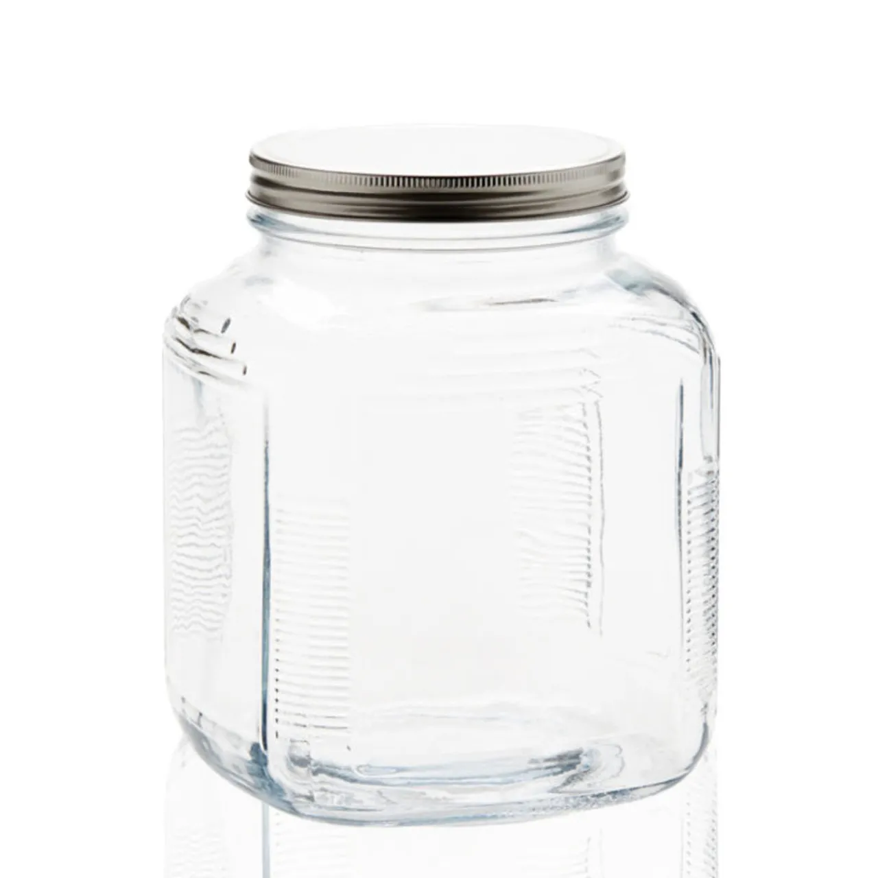 1 Gallon Anchor Cracker Jar with Brushed Metal Lid | 4 Pack<Jar Store Online