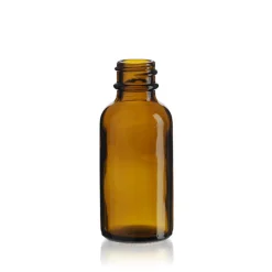 1 oz Amber Boston Round Bottle 20-400 | 25 Pack<Jar Store Discount