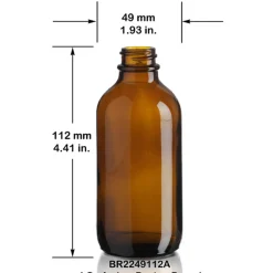 4 oz Amber Boston Round Bottle 22-400 | 12 Pack<Jar Store Clearance