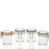9.4 oz. Anchor Mini Hermes Clamp Top Lid with Multi Colored Gaskets | 12 Pack<Jar Store Discount