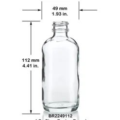4 oz Clear Boston Round Bottle 22-400 | 12 Pack<Jar Store Hot