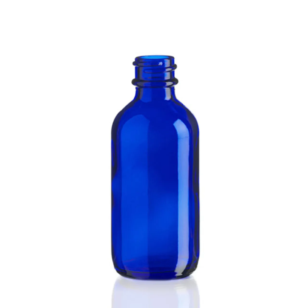 2 oz Cobalt Blue Boston Round Bottle 20-400 | 18 Pack<Jar Store Online