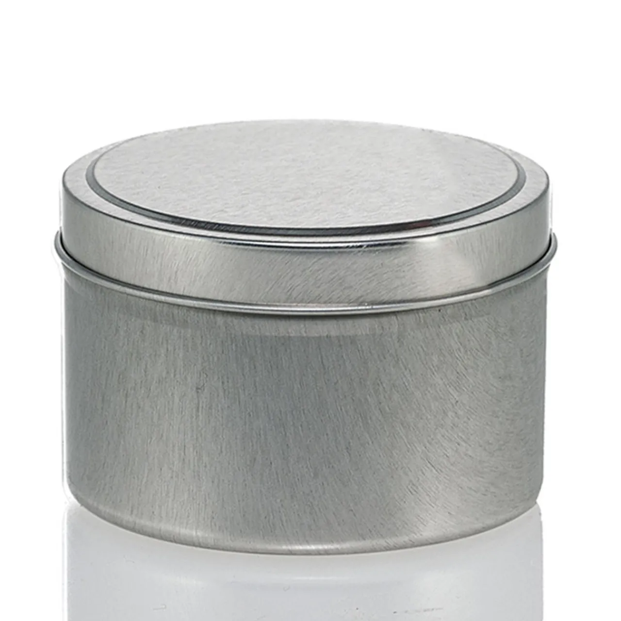 8 oz Silver Candle Tin with Feet | 12 Pack<Jar Store Clearance