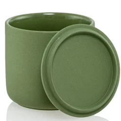 13.5 oz Olive Green Ceramic Candle Jar with Lid | 16 Pack<Jar Store Online