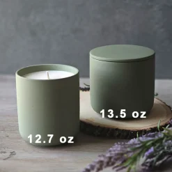 12.7 oz Olive Green Ceramic Candle Jar with Lid | 16 Pack<Jar Store Outlet