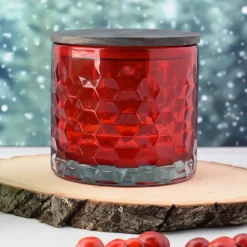 18 oz Red Libbey 3 Wick Hexagon Pattern Candle Jar | 12 Pack<Jar Store New