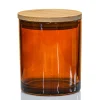 Amber Colored Candle Jar - 14.5 oz with Bamboo Lid | 12 Pack<Jar Store Outlet