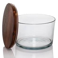Anchor Glass Party Bowl with Acacia Lid | 2 Pack<Jar Store Clearance
