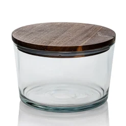 Anchor Glass Party Bowl with Acacia Lid | 2 Pack<Jar Store Clearance