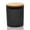 Frosted Black Colored Candle Jar - 14.5 oz with Bamboo Lid | 12 Pack<Jar Store Clearance