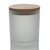 Frosted White Colored Candle Jar 14.5 oz with Bamboo Lid | 12 Pack<Jar Store Clearance