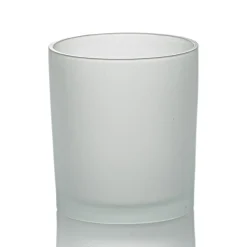 Frosted White Colored Candle Jar 14.5 oz with Bamboo Lid | 12 Pack<Jar Store Clearance