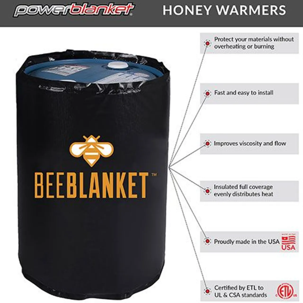 Honey Heating Blanket for 55 Gallon Drums<Jar Store Best