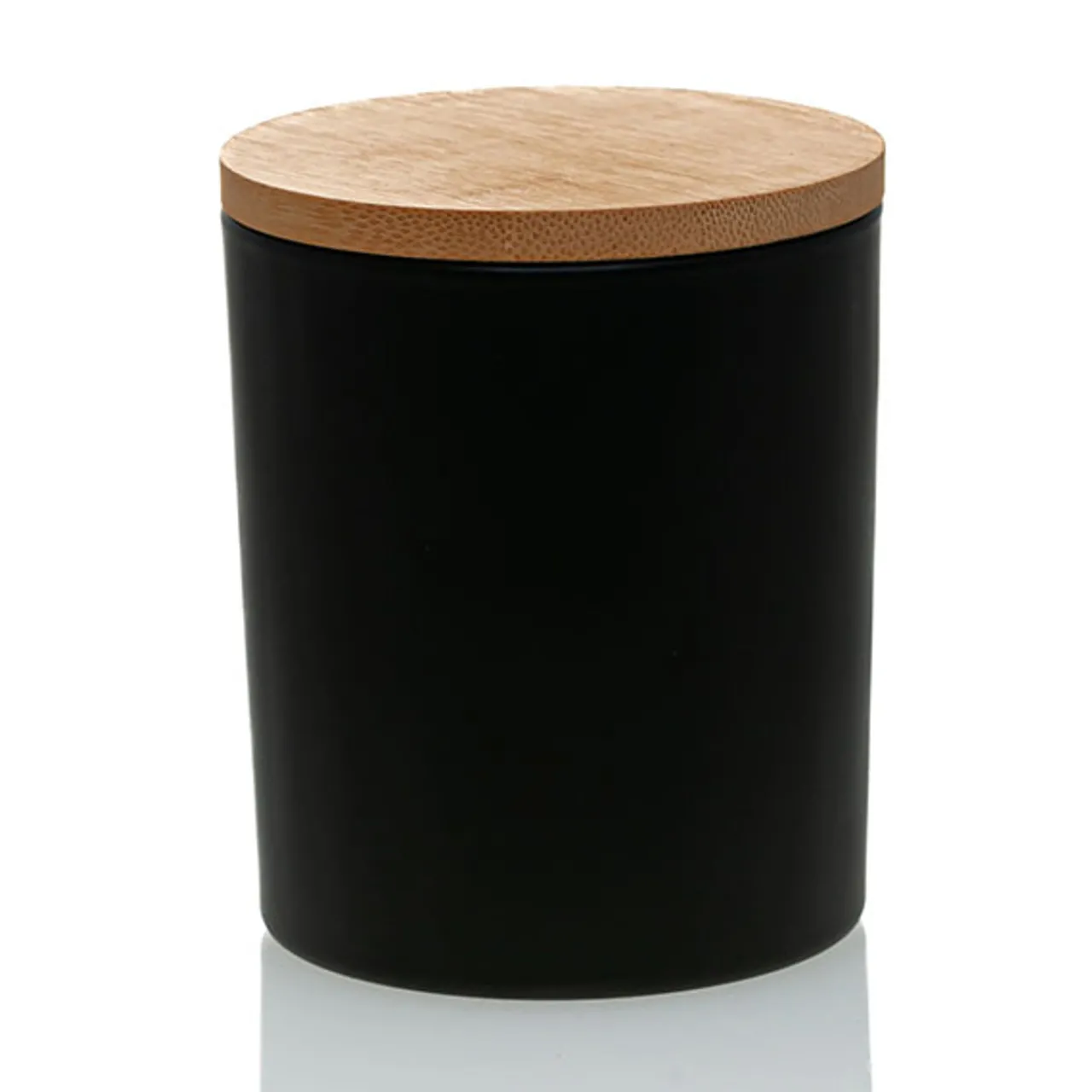 Matte Black Colored Candle Jar - 14.5 oz with Bamboo Lid | 12 Pack<Jar Store Online