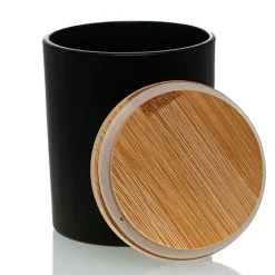 Matte Black Colored Candle Jar - 14.5 oz with Bamboo Lid | 12 Pack<Jar Store Online